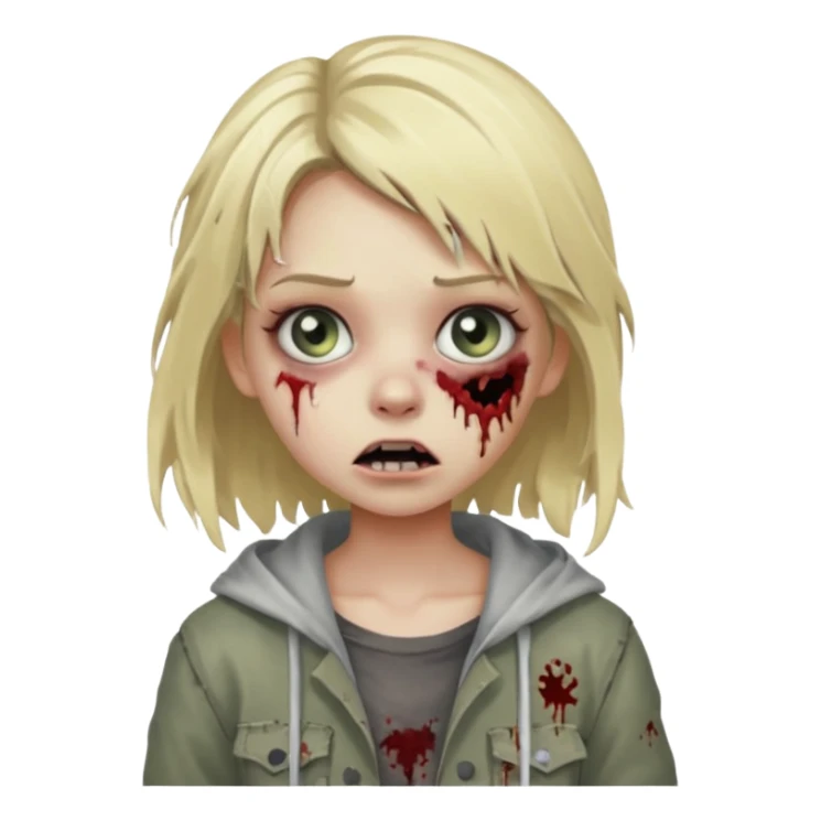cute zombie girl with blonde hair sticker
