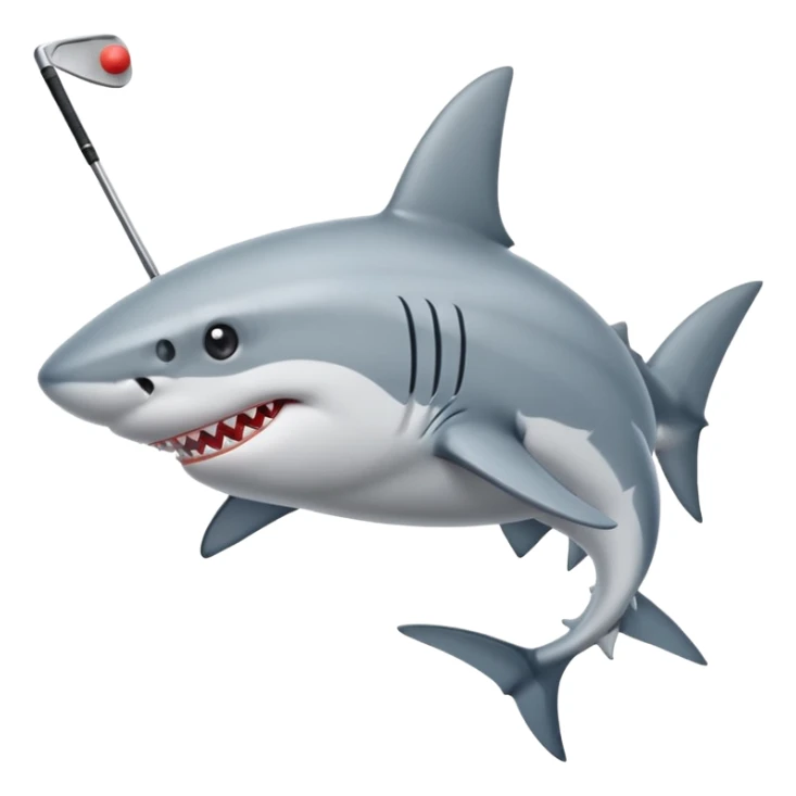 Shark with a golf club sticker