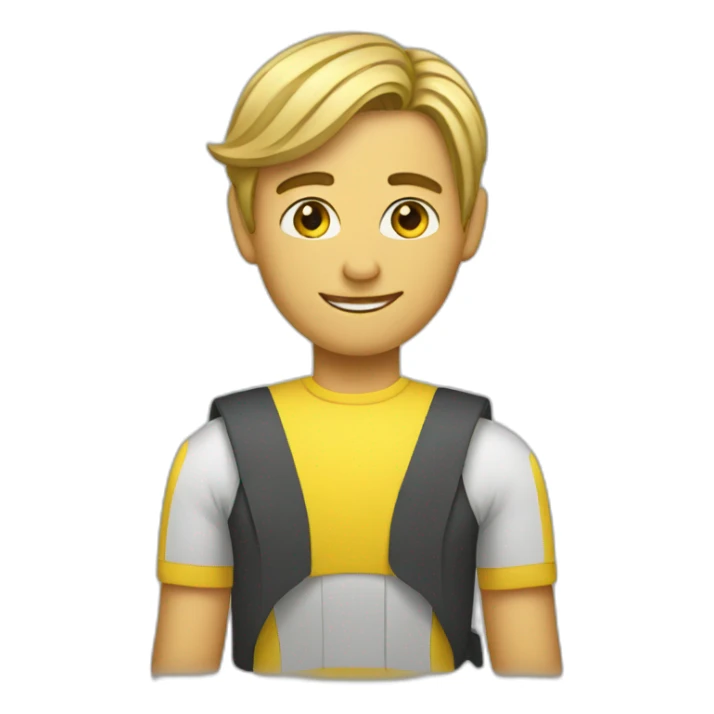 men with a lemond in her month sticker