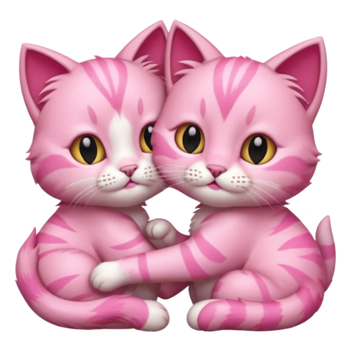 two pink cats grooming each other sticker