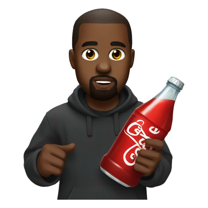 kanye west holding a bottle of coke sticker
