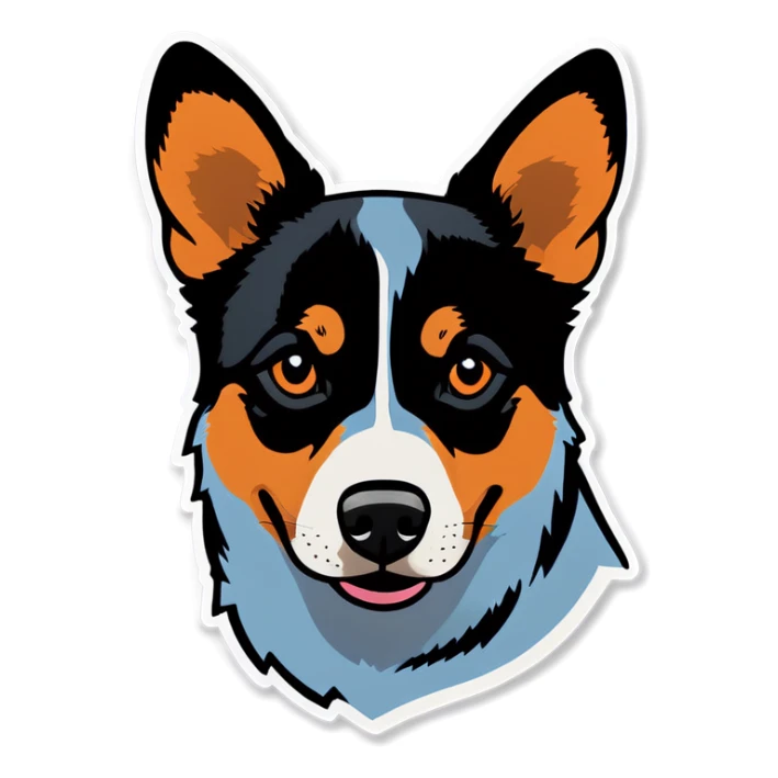 Australian cattle dog blue heeler with parch on right eye sticker