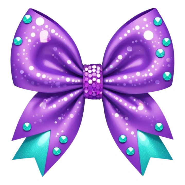 glitter purple and cian hair bow sticker