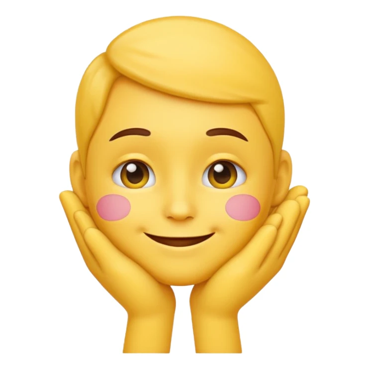 Yellow face emoji Resting chin on hand sticker