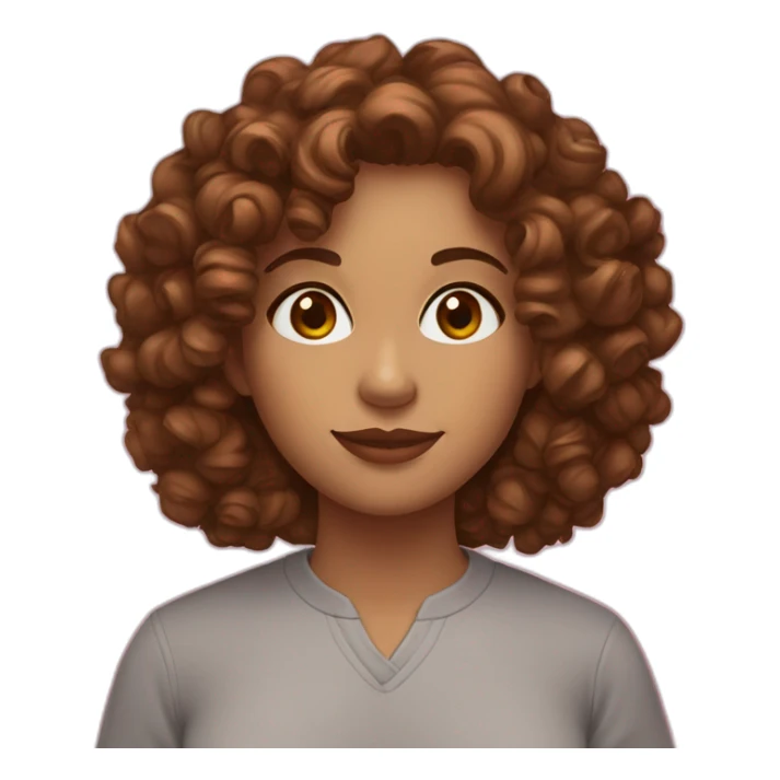 A 27 year old woman with brown curly hair, hazel eyes, roseyish cheeks & light skin  sticker
