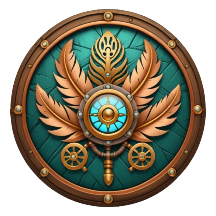 steampunk industrial and tribal nature faction emblem sticker