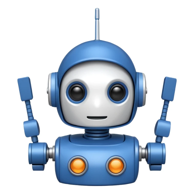 tête de robot cosmonaute bleu marine et blanc avec une antenne sticker