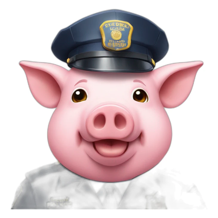 pig-wearing-police-hat-with-semi-and-donut sticker