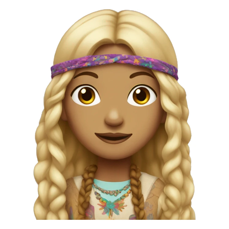 Hippie girl sticker