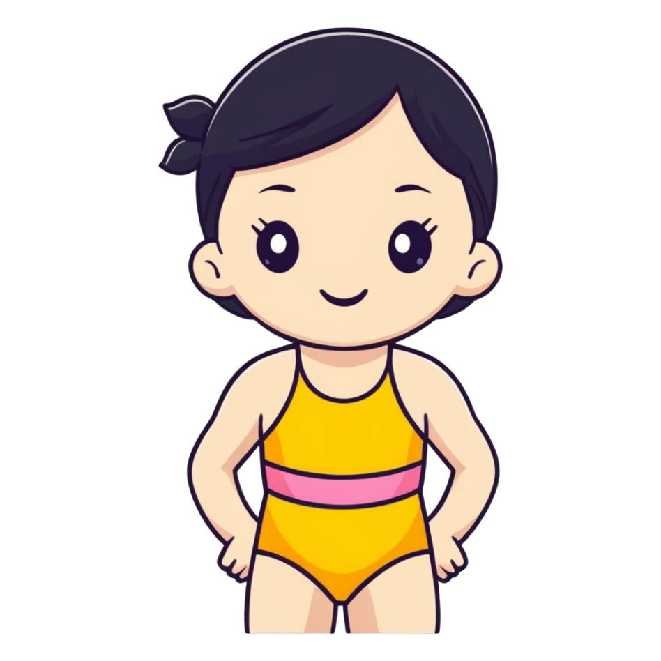 Girl wearing swimmer  sticker
