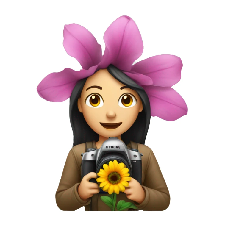flower with female photographer sticker