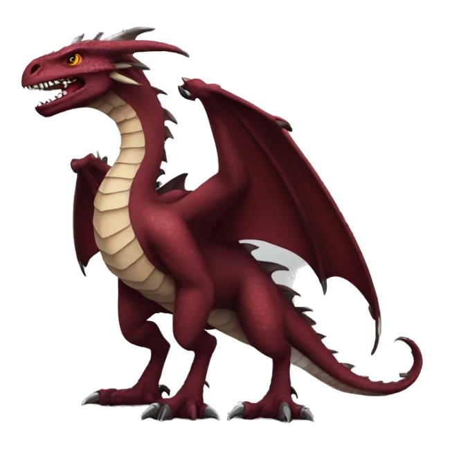 Cool edgy badass Maroon dragon-raptor with darker mane sticker
