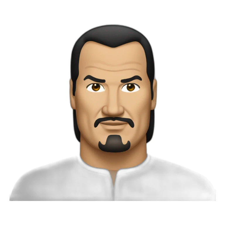 steven seagal cartoon wearing long shirt sticker