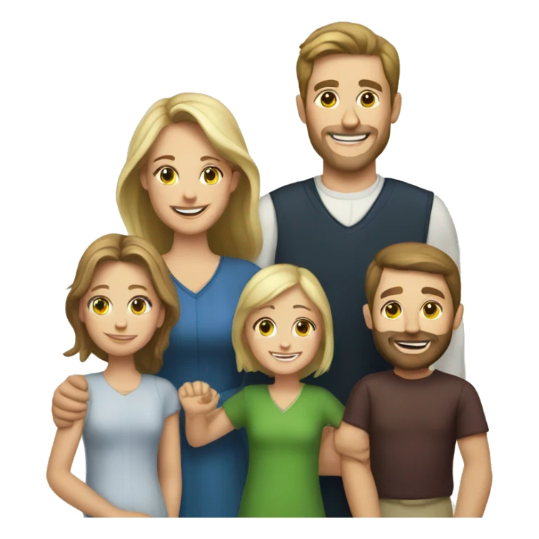 happy caucasian christian family sticker