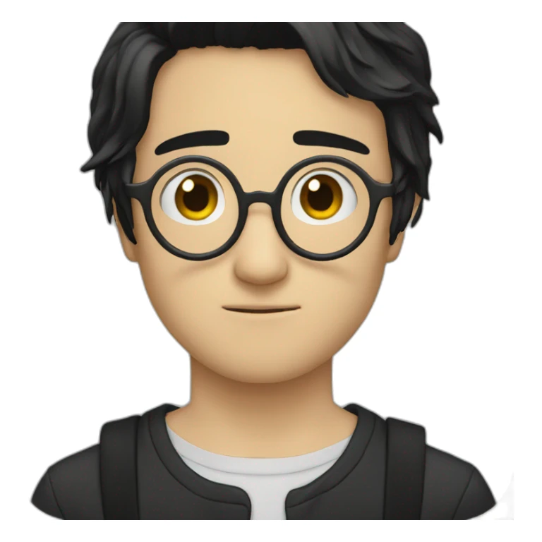 sad white boy with glasses black straight hair beard sticker