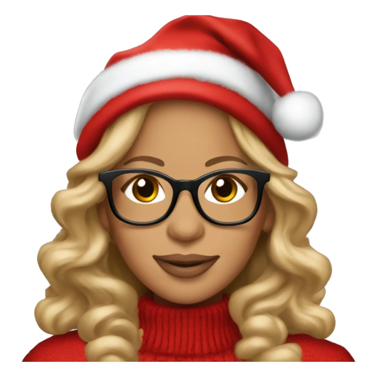 Mariah Carey wearing Christmas clothes and black glasses  sticker