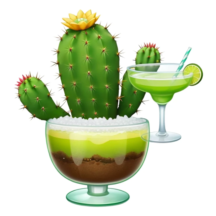 Cactus with a margarita  sticker