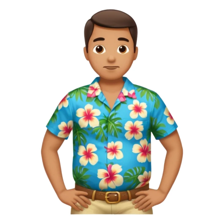 Man standing with his belly out at his hands behind his back sticker