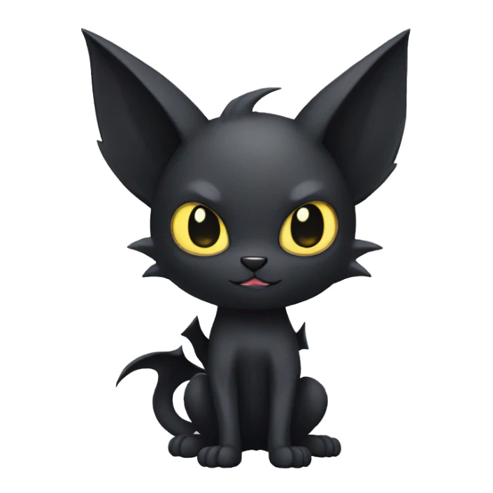 Black edgy bat-cat-Fakemon full-body sticker