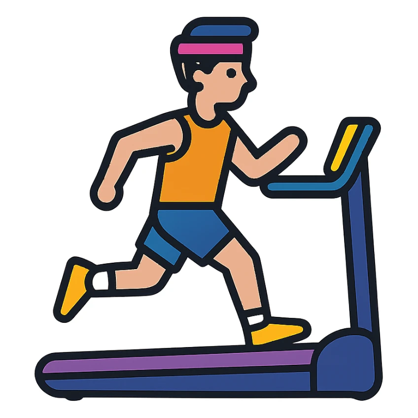 A sportsman who is spending a lot of time on the treadmill sticker