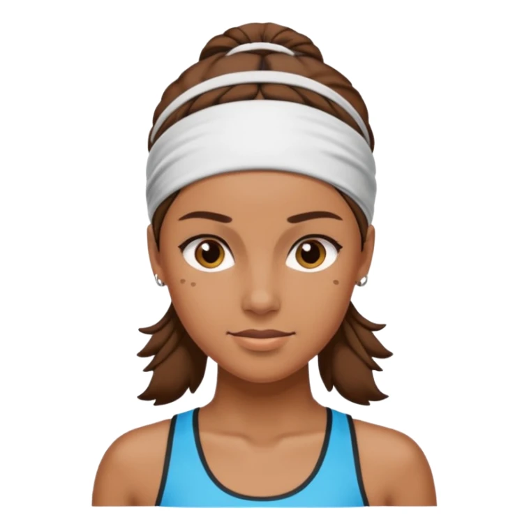 brown female athelete with headband sticker