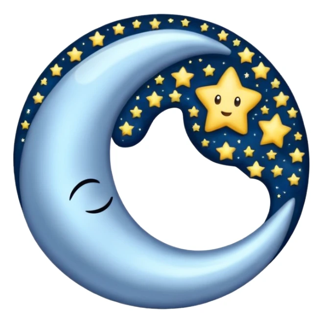 Luna con estrellas y un infinito sticker