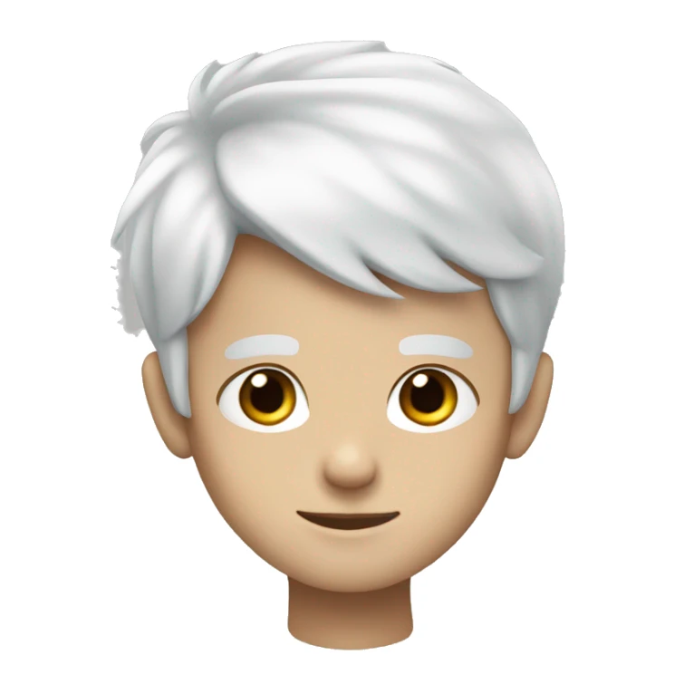 a boy with white hair and blue eyes sticker