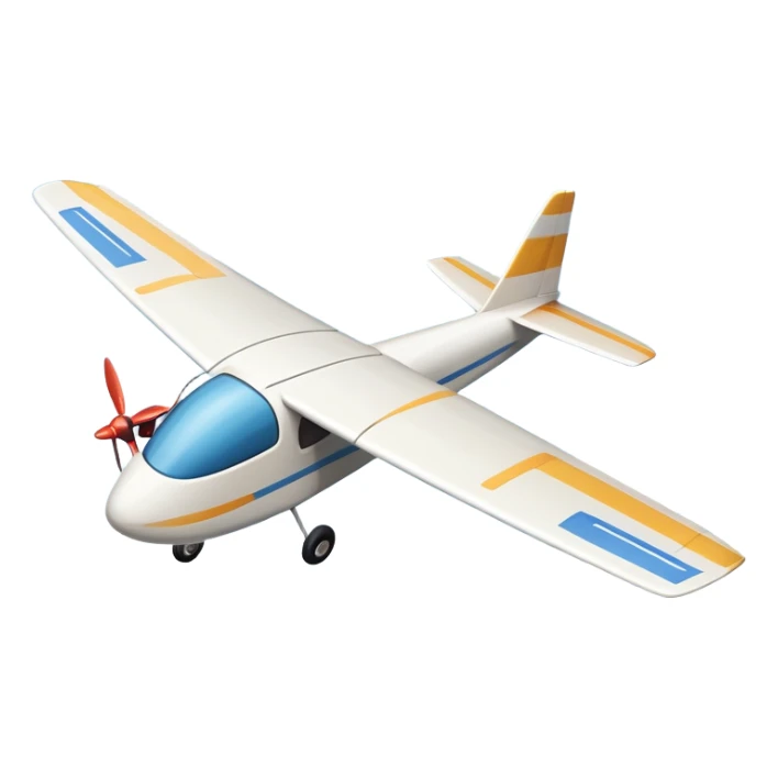 An icon featuring a remote-controlled model airplane soaring through the sky, with a detailed transmitter in the foreground. The sky is clear with motion lines showing flight. Transparent background emphasizes the precision, creativity, and joy of aeromodelling as a sport. sticker