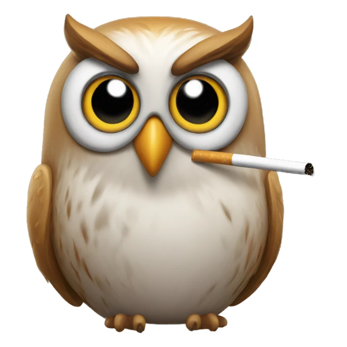 Owl smoking  sticker