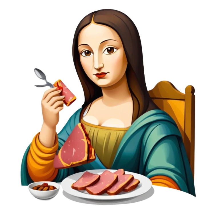 picasso abstract art mona lisa SPAM MEAT painting  sticker