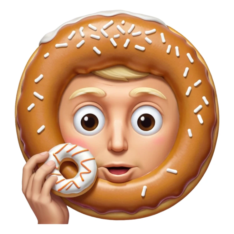 donald trump eat a dounot  sticker