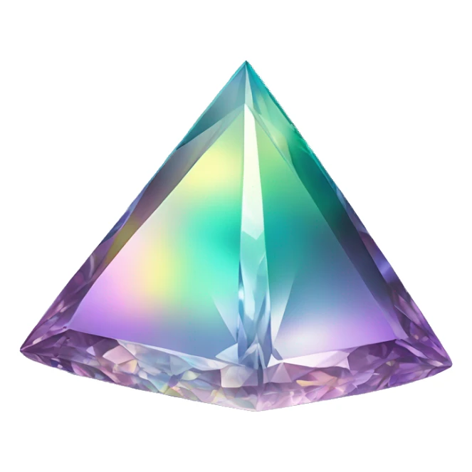 Pyramid-shaped 56-carat iridescent diamond crystal sticker