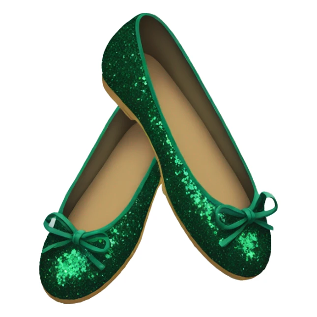Dark green glitter ballerina shoes sticker