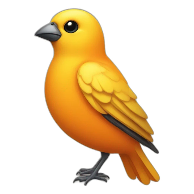 cartoon canary bird with orangecolor sticker