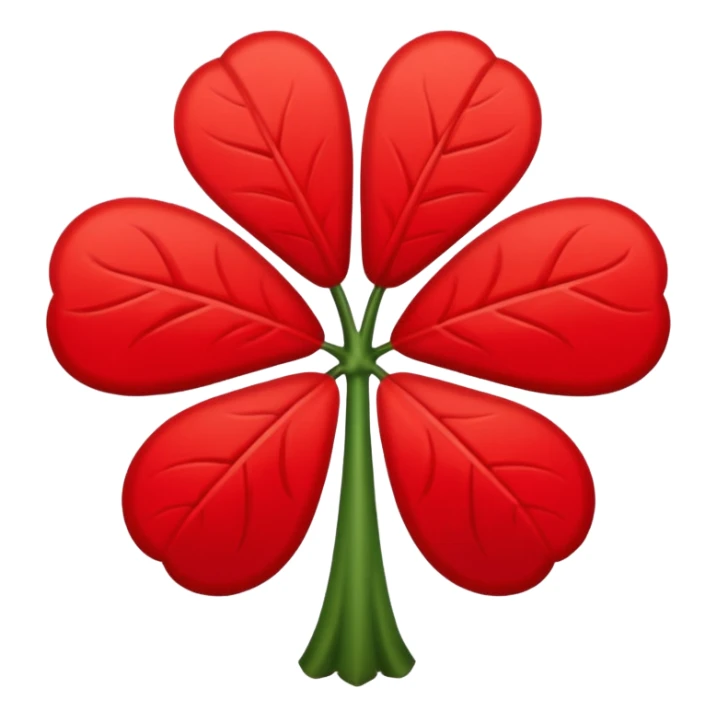 Un trébol de cinco hojas rojo sticker