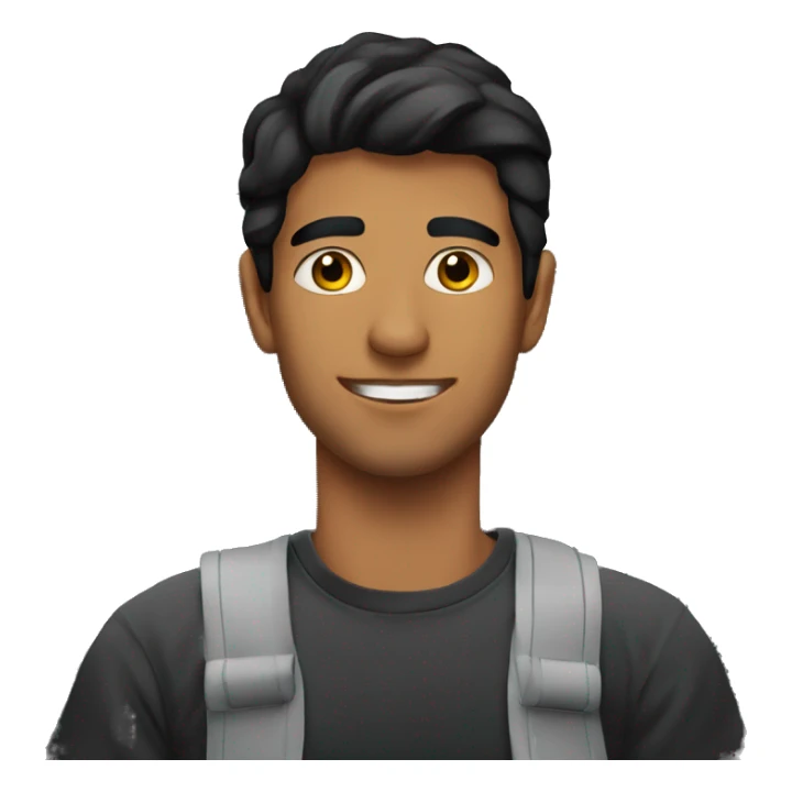 20yo-middle eastern man-black-hair-sitting-in-his-car sticker