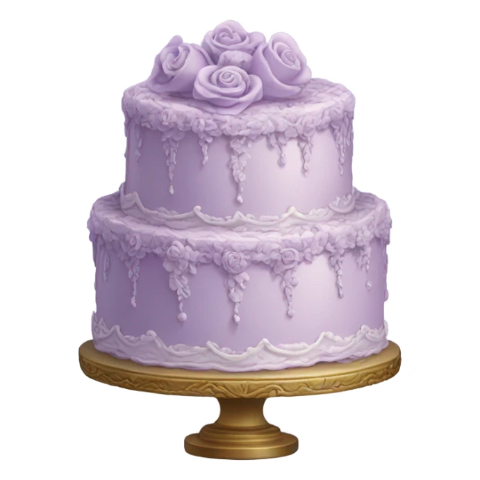 Highly detailed light lavender cake with flowers rococo sticker