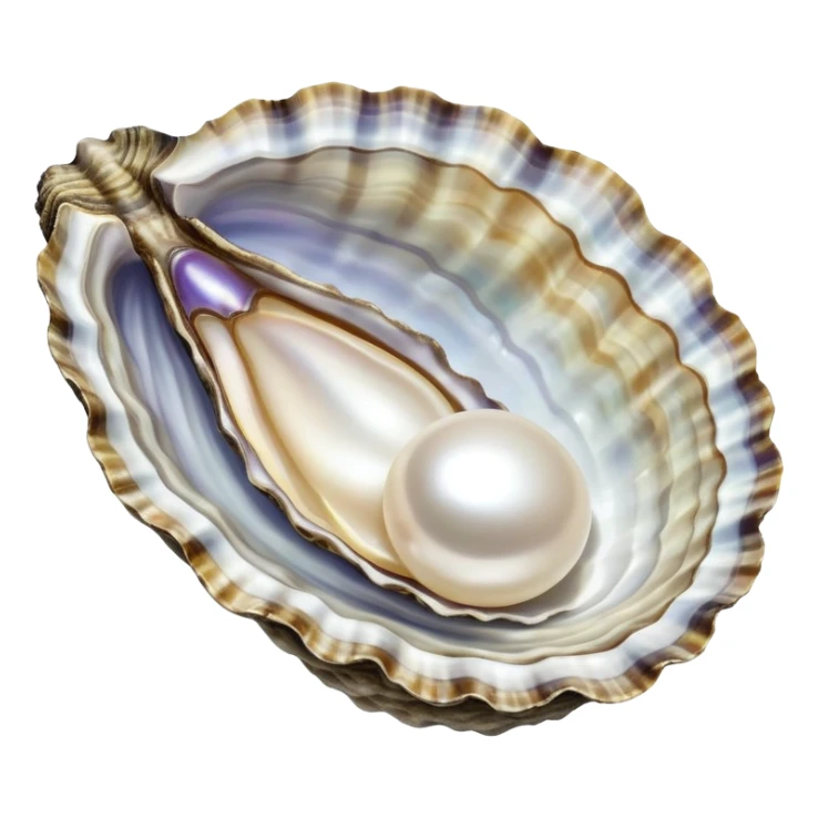beautiful oyster with a shiny pearl pearl inside sticker