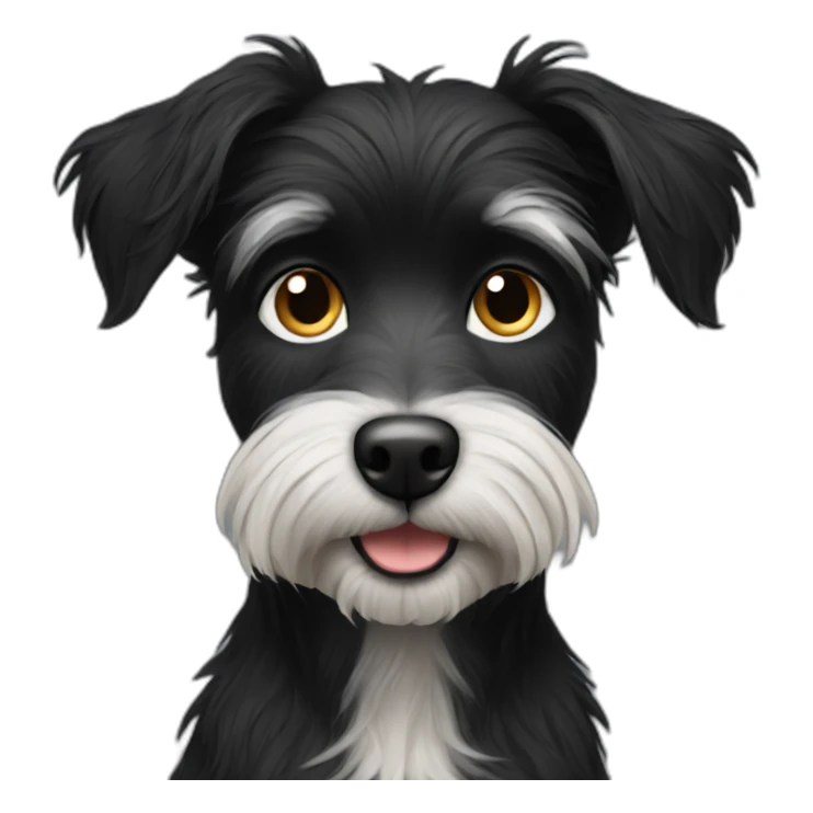 Black dog scruffy hair sticker
