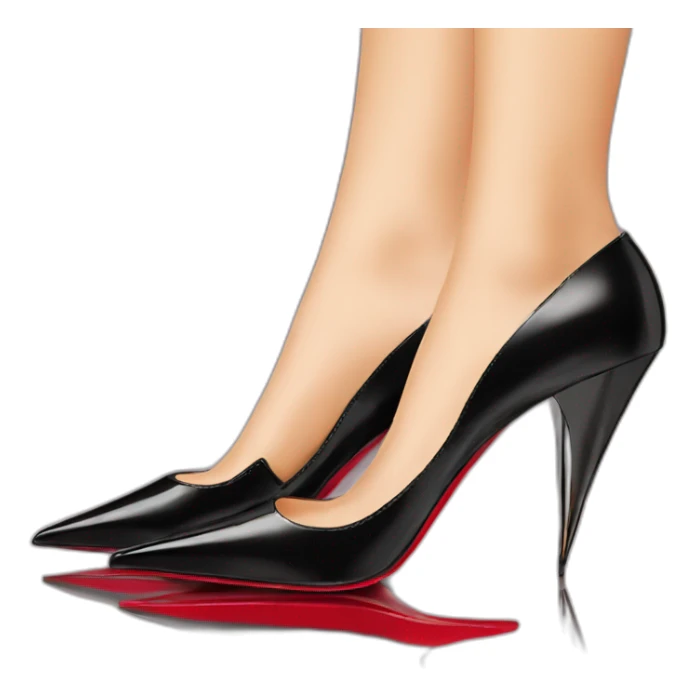 One WEDGE heel LOUBOUTIN black leather PATENT sticker