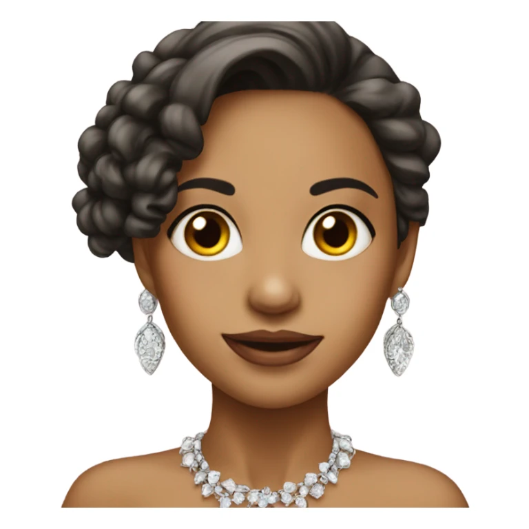 realistic girl with earring jewelry sticker