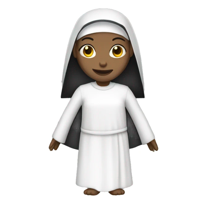 nun with dress white and skin white  sticker
