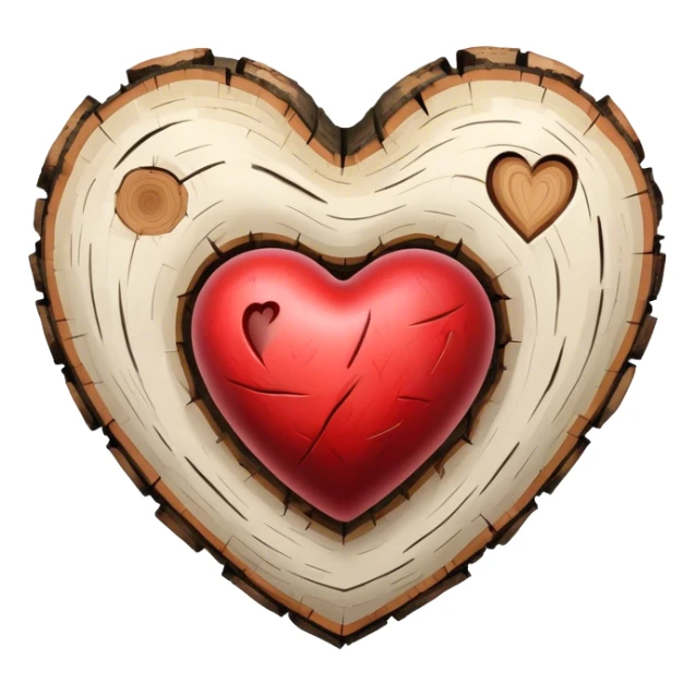 heart made of birch tree sticker