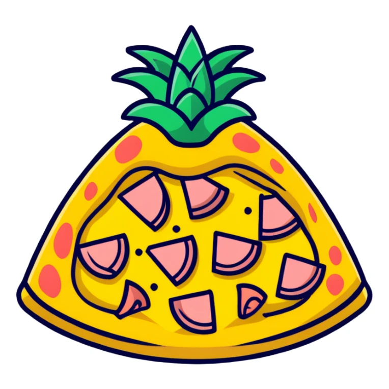 hawaiian pizza with pineapple and ham sticker