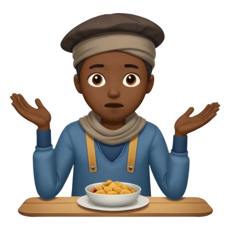 black person begging for food sticker