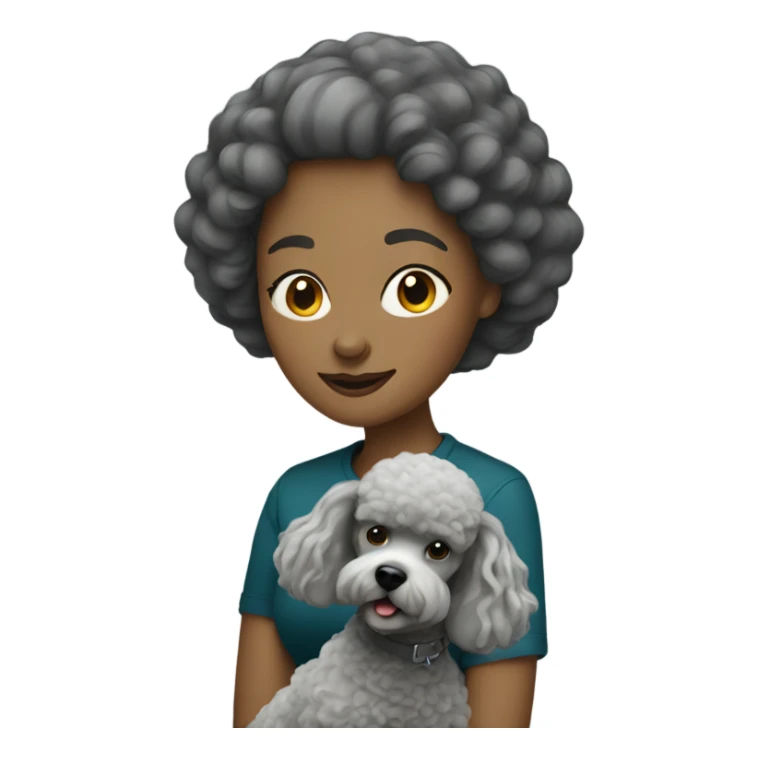 Woman with grey poodle sticker