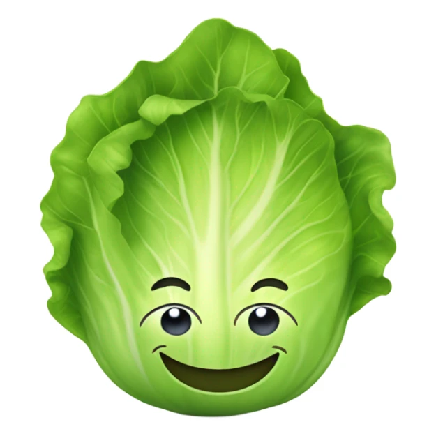 lettuce with a happy face holds a mirror in his hand and looks at it sticker