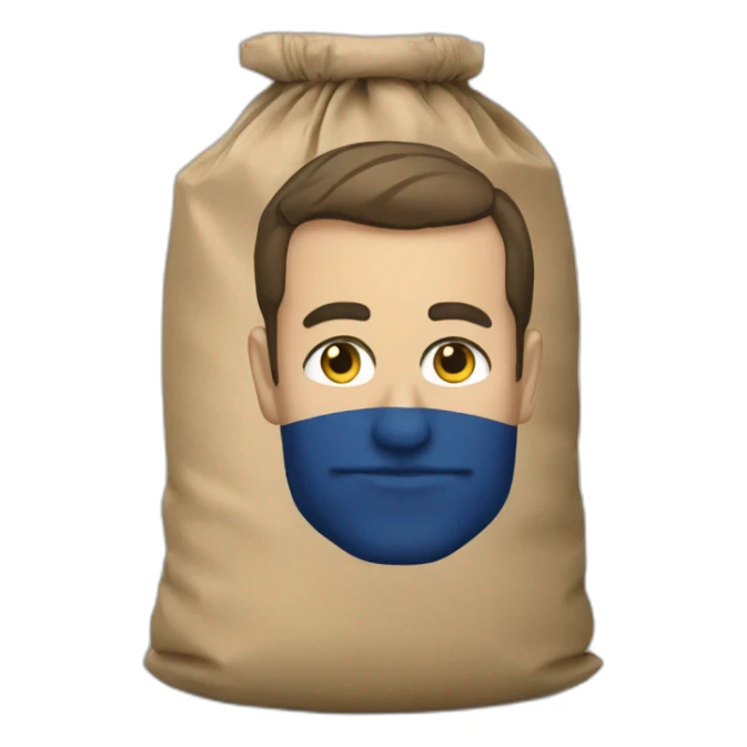 Macron avec un sac poubelle sticker