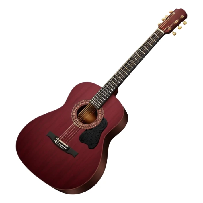 dark maroon acoustic guitar with black lace details sticker