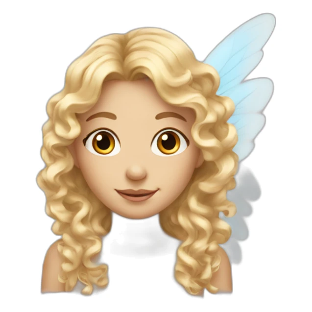angel fairy with wings and long curly blond hair sticker